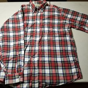 L.L. Bean Red Plaid sz L button down